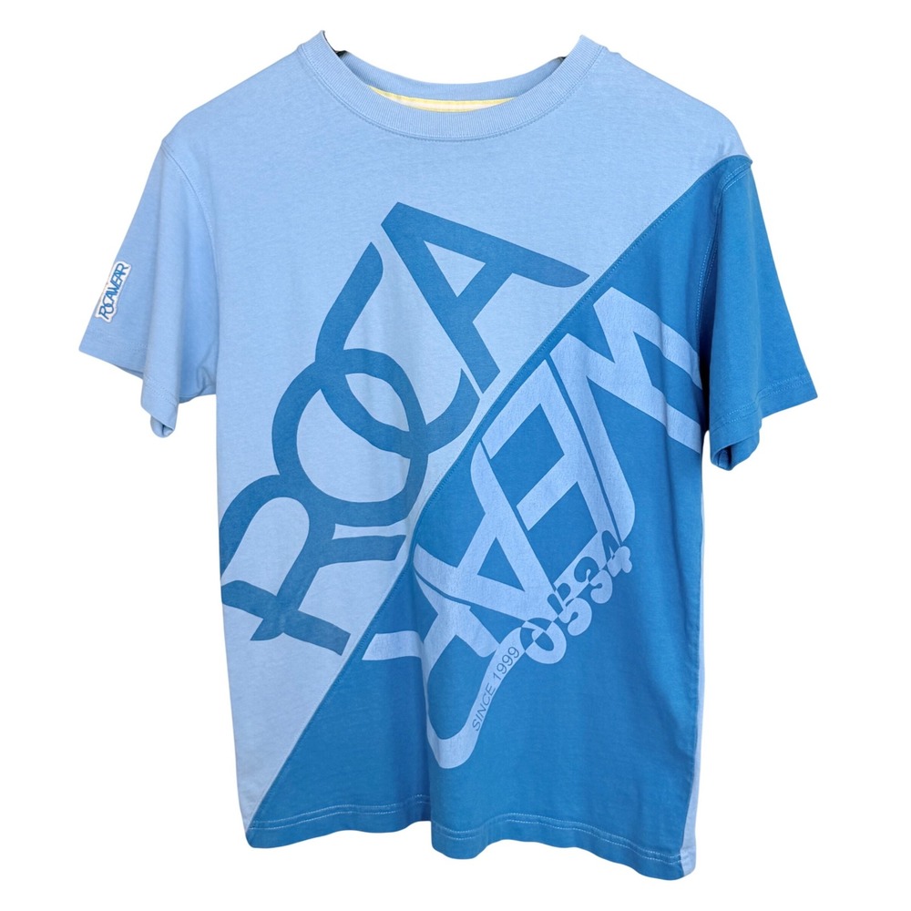 Rocawear Boys Blue Colorblock Graphic T-Shirt Y2K Streetwear Size M 10/12
